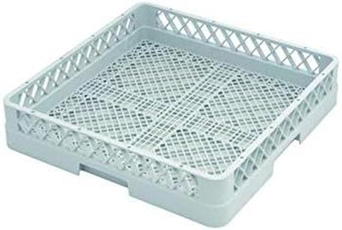 Plastic mand - Afwasmand bak - Vaatwasser reinigen - Grid bodem ontwerp - 50 x 50 cm - Grijs