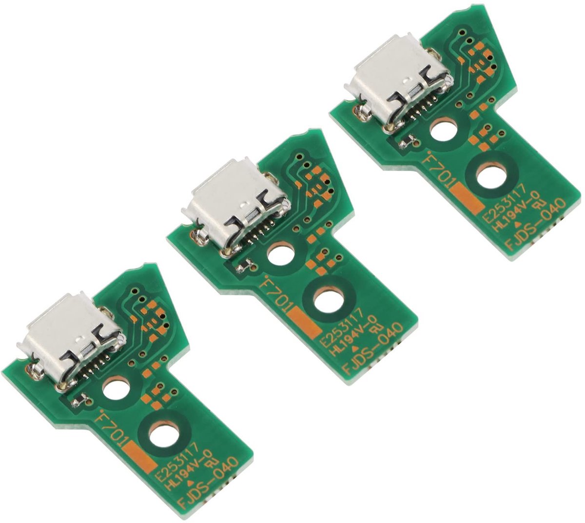 aladdien - JDS-040 oplaadaansluiting - USB oplaadbus - Vervangingsonderdeel - Groen - Compatibel met PS4 Pro controller - 3 stuks