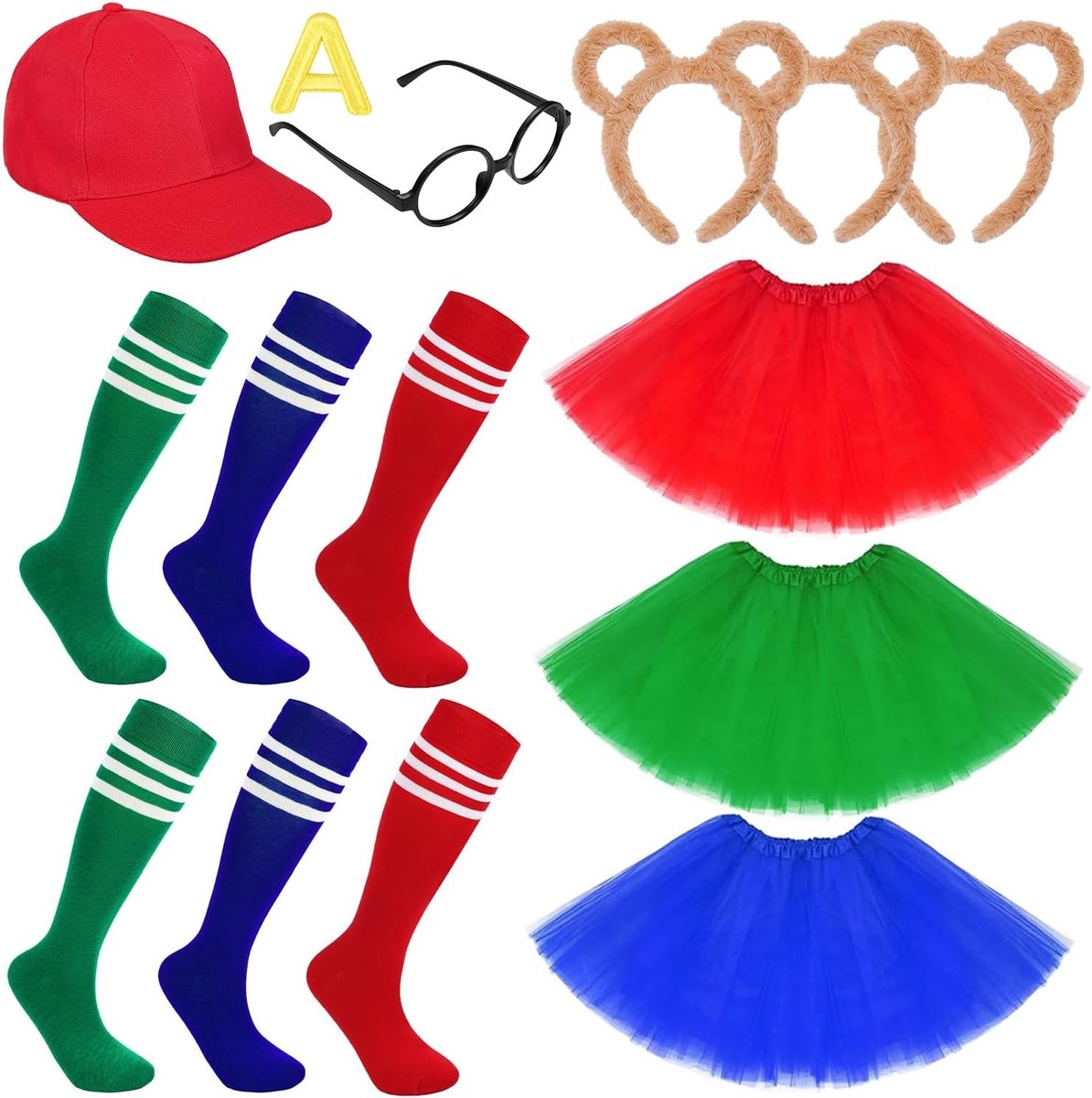 Squirrel Kostuum voor Vrouwen met Hoofdband, Carnaval, Halloween en Feestaccessoires zoals Tutu en Sokken