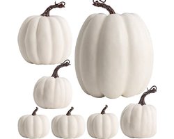 Set van 7 stuks - Simulatie Pompoen Model - Pompoen Pieces Decoratie Accessoires - Wit