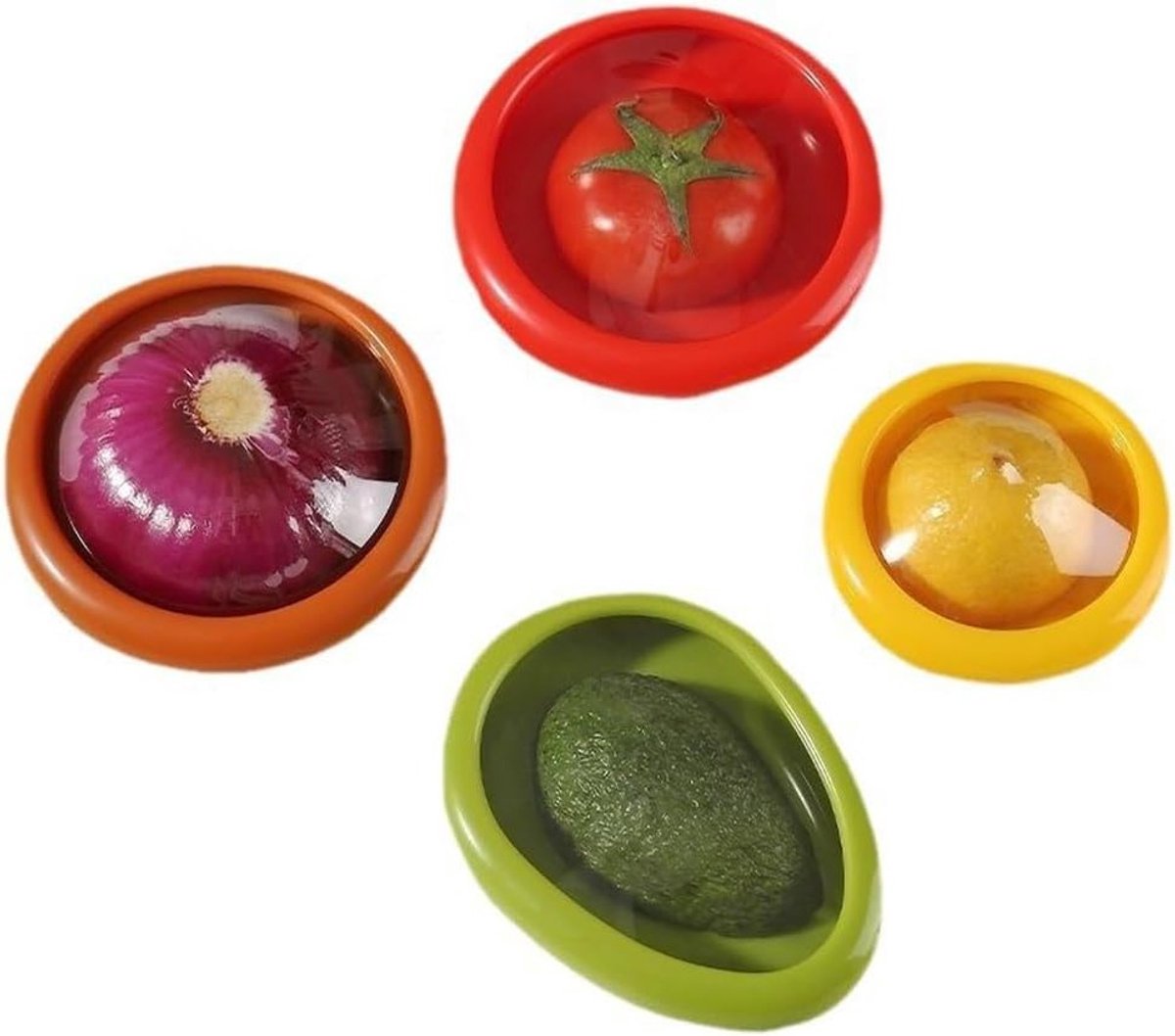 Set van 4 Siliconen Fruitopbergdozen - Antioxidant, Ideaal voor Koelkast en Versheid Bewaren