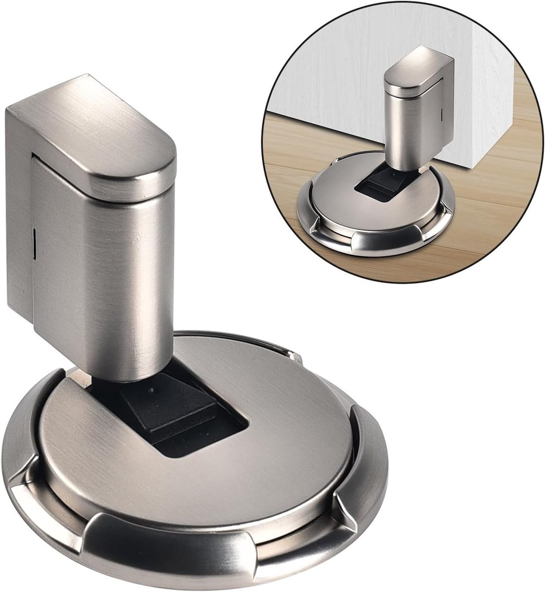 Door Stopper - Zink Legering - Zelfklevend - Zware Deurslot - Vloer - Deurhouder - Geen Boren - Hoogte Verstelbaar - Wandbescherming - Deurslot met Plakband