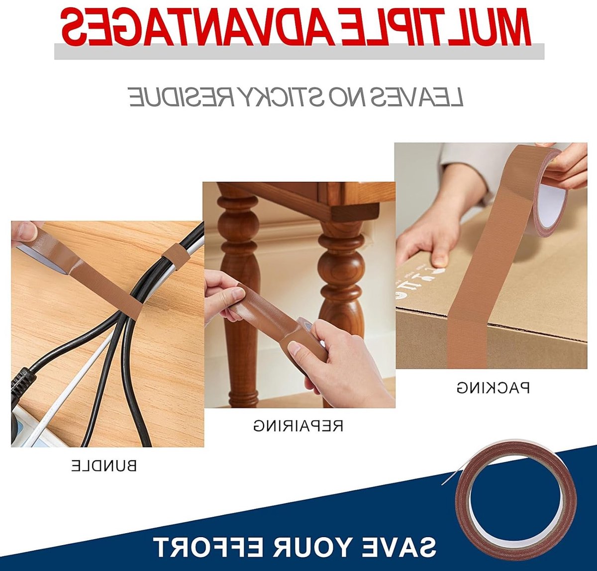 Premium PVC-plakband, waterdicht en sterk, ideaal voor zware toepassingen, ducttape voor binnen en buiten, 5,5 cm x 100 cm