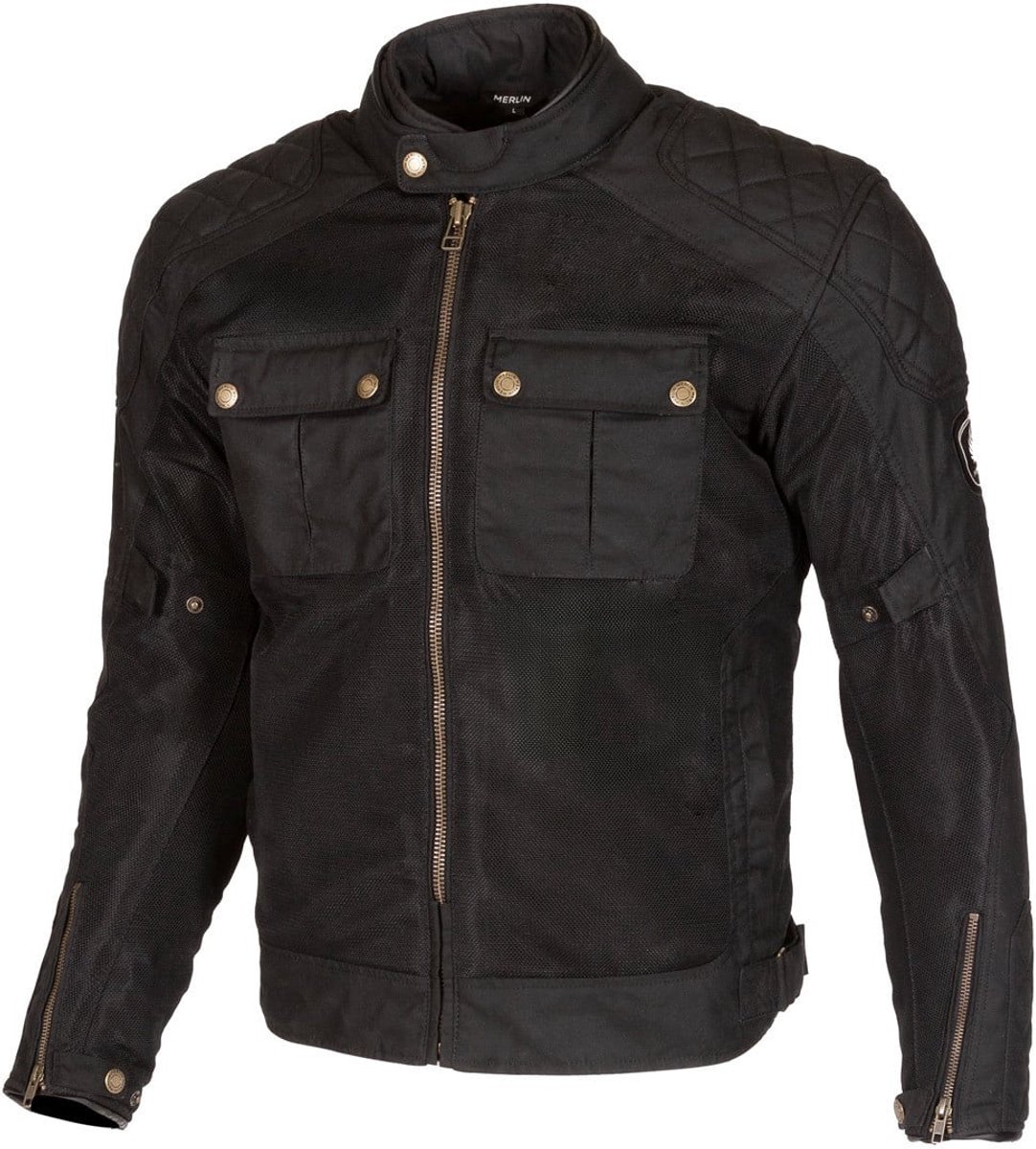 Merlin Shenstone II Cotec Air Zwart Textiele Motorjas - Jas