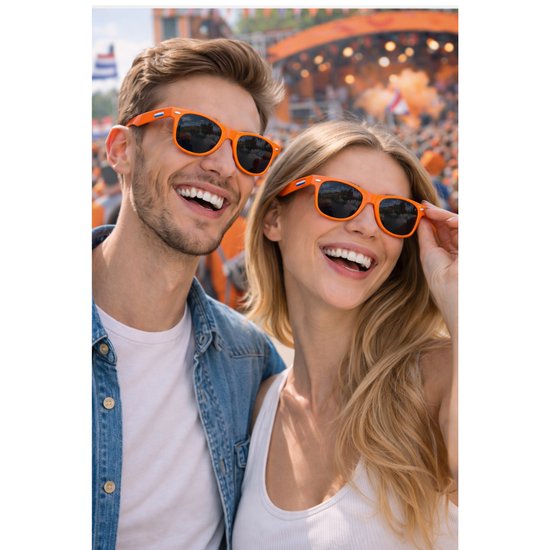 Oranje Zonnebril Nederland - Festival Bril met Nederlandse Vlag - Koningsdag, EK & WK Accessoire — afbeelding 4