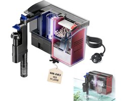 Aquariumfilter met UV-lamp voor buitengebruik - 800 L/H, verstelbaar en geschikt voor kleine tanks van 75-190 L, inclusief vervangbare spons en skimmer