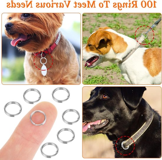 Set van 100 Kleine Sleutelhangers, Dubbele Lussen RVS Splitringen voor Sieraden, Oorbellen, Kettingen en Ambachten (6mm) — afbeelding 4