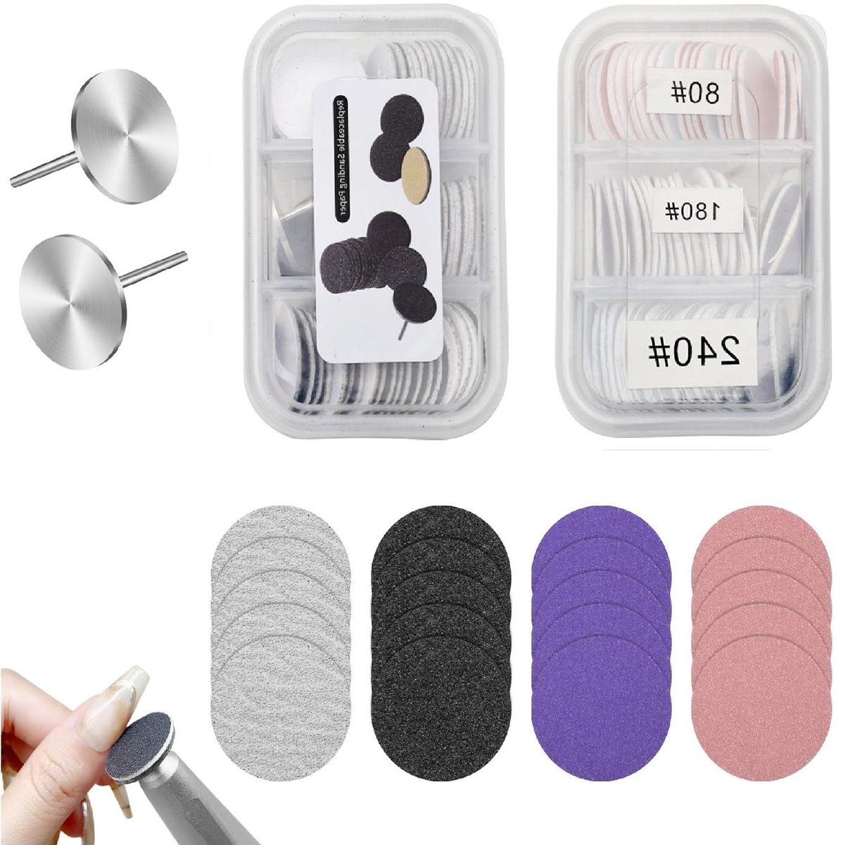 Complete Pedicure Set voor Voetverzorging met 120 Stukken, Schuurdiscs, Frezen en Nagelverzorging voor Eeltverwijdering Thuis
