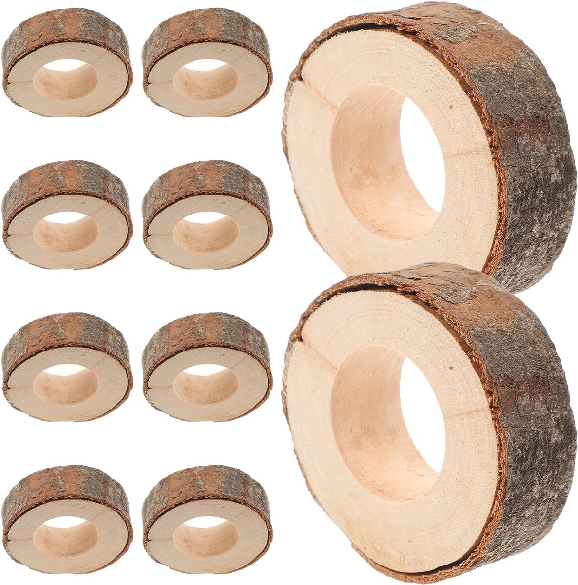 10 Stuks Houten Servetringen Set voor DIY Creatieve Projecten en Bruiloften Decoratie