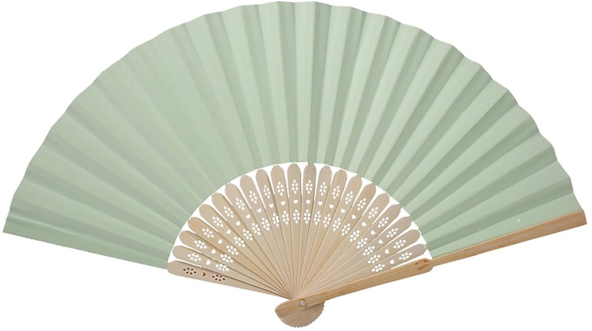 Allecto - Vouwbare Papieren Ventilator - Handheld Lichtgewicht - Geschikt voor Feesten en Bruiloften - Wit - Ideaal voor Verfrissing