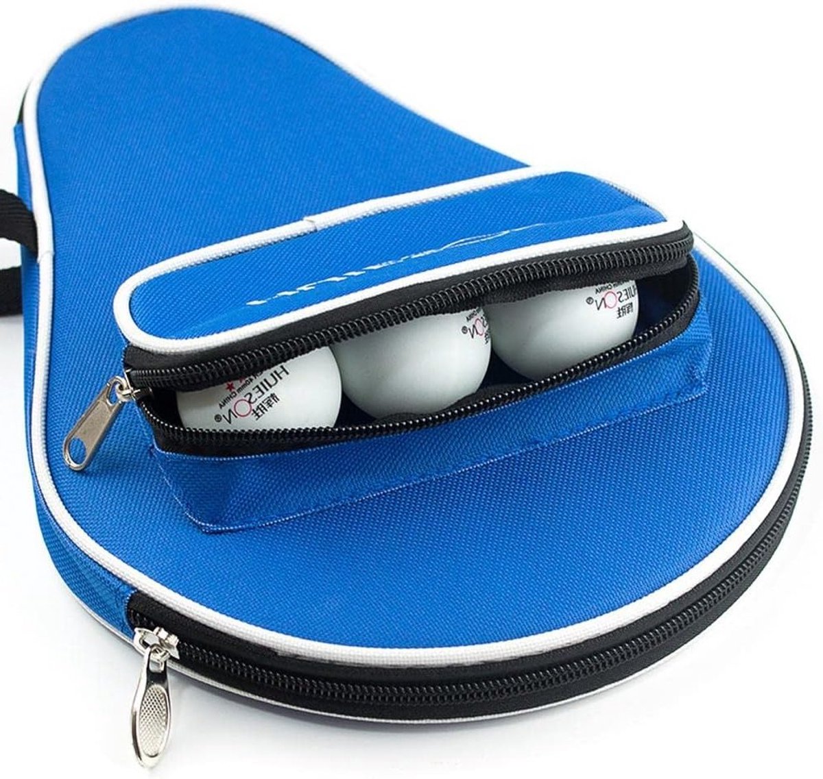 Draagtas voor Tafeltennisrackets met Opbergruimte voor Ballen en Waterdichte Voering, Beschermende Tas voor Ping Pong Bat en Accessoires