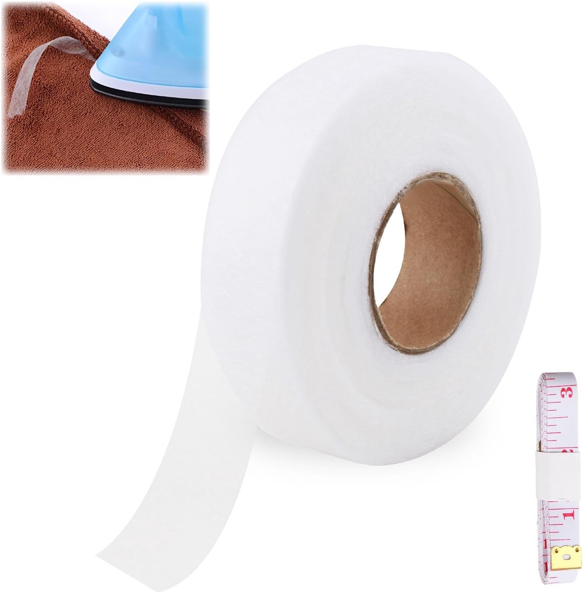 aladdien - Hemband - Strijkband Kleding - Eenvoudig in gebruik - 64 m x 3 cm - Strijkband voor Gordijnen - Ideaal voor Hemmen - Geschikt voor Kledin..