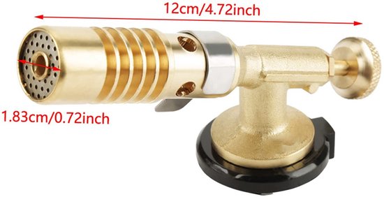 Allecto - Professionele Blowtorch - Keukenbrander - Ideaal voor Camping - Goud - Vlammenwerper - Voor Koken en Grillen - Compact en Handzaam van Allecto — afbeelding 2