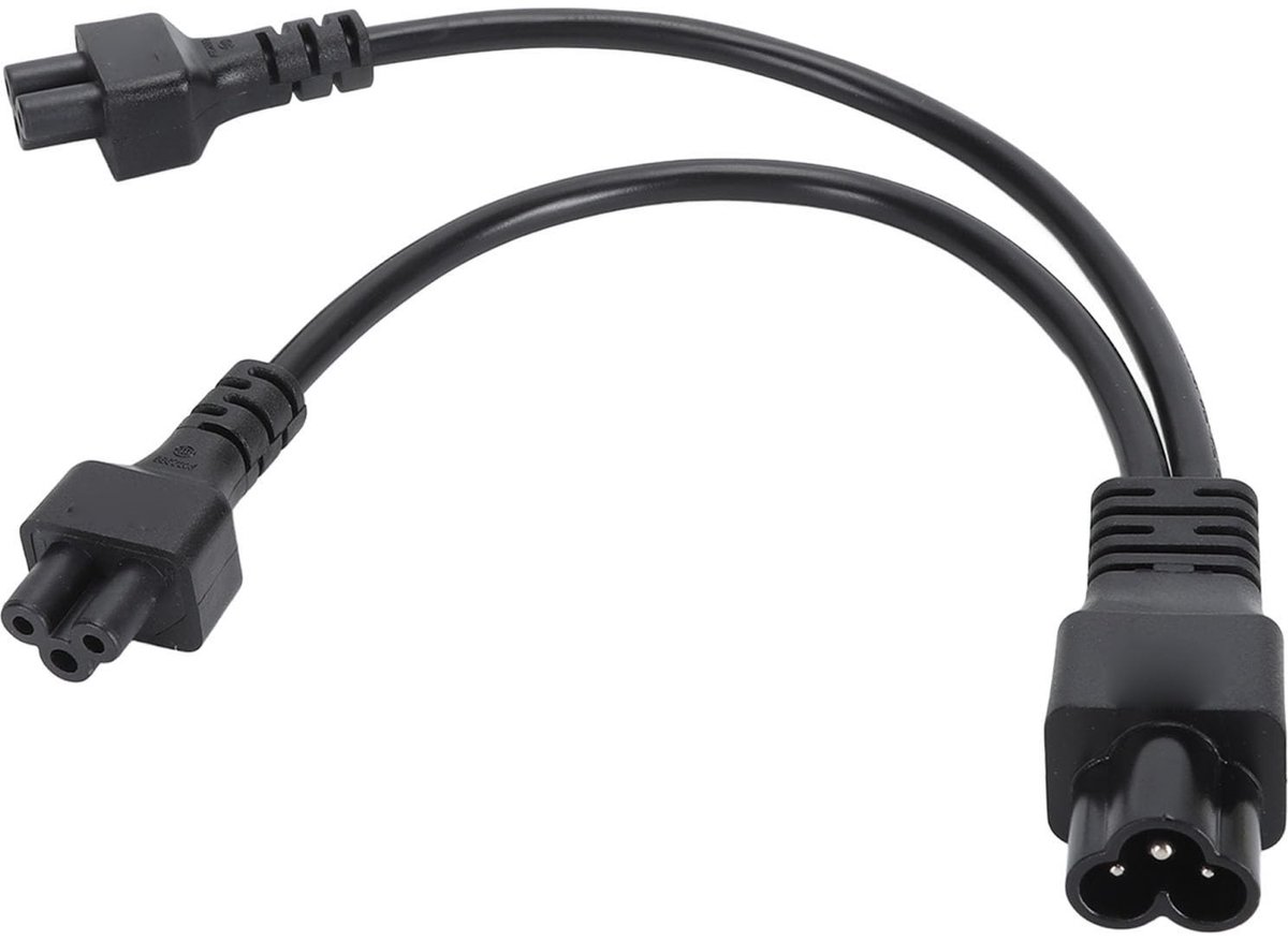 Y Splitter Adapter Kabel IEC320 C6 naar Dual C5 - 30 cm voor Laptop en Meer