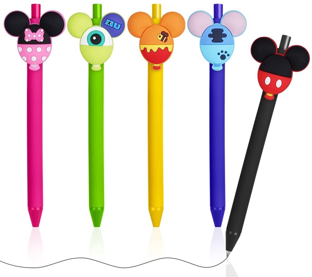 ONF3 - Cartoon Balpennen - Schattige Muizenkop - Lichtgewicht en intrekbare - Veelkleurige handtekening pen - Perfect als geschenk - Geschikt vo...