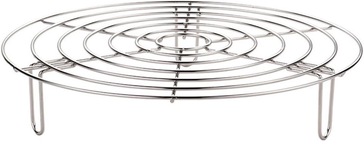 Rond koelrek van roestvrij staal voor stomen, koken en bakken - 24 cm, duurzaam en veelzijdig