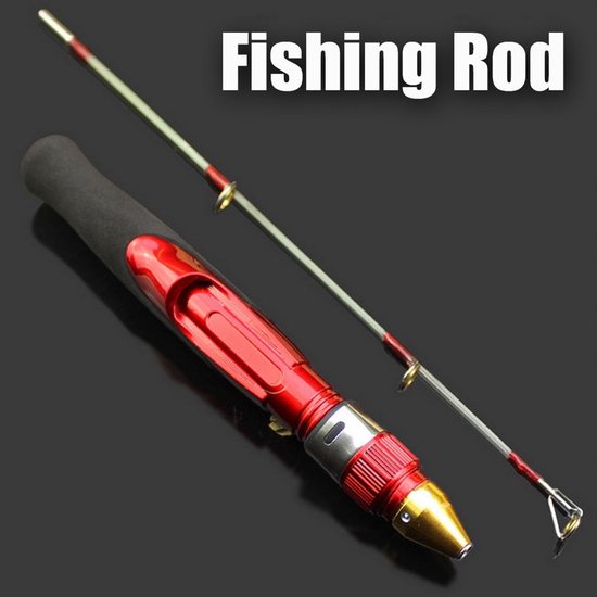 Allecto - Mini Fishing Rod - Ice Fishing - Ultra Light - 50cm - Shrimp Rod - Ideaal voor winterse visserij - Vouwbare telescopische hengel — afbeelding 5