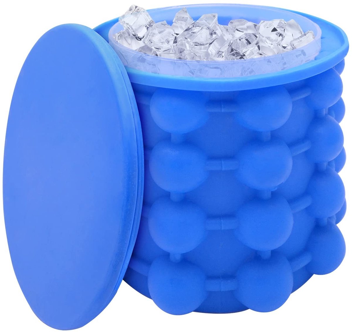 TopHomer Silicone Ice Maker - Blauw 2-in-1 IJsblokjesmaker en Koeler
