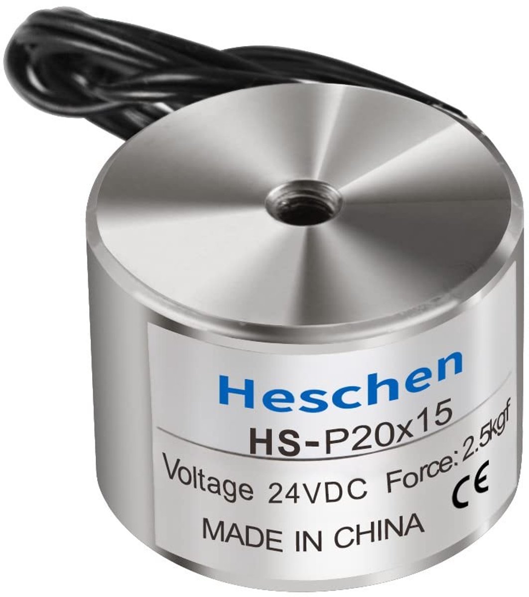 Store_8 - Electromagnet - 24V Solenoid - Krachtige Aantrekkingskracht - 20mm Diameter - Magneet voor Technische Toepassingen - Geschikt voor Divers...