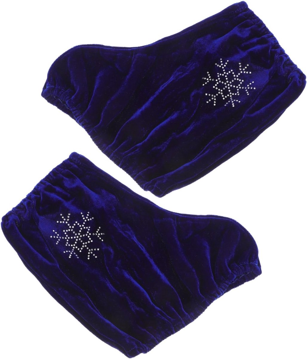 Schaatsen met Beschermhoezen voor Middelgrote Schaatsers, Geschikt voor Jongens, Meisjes en Volwassenen, Blauw Velvet