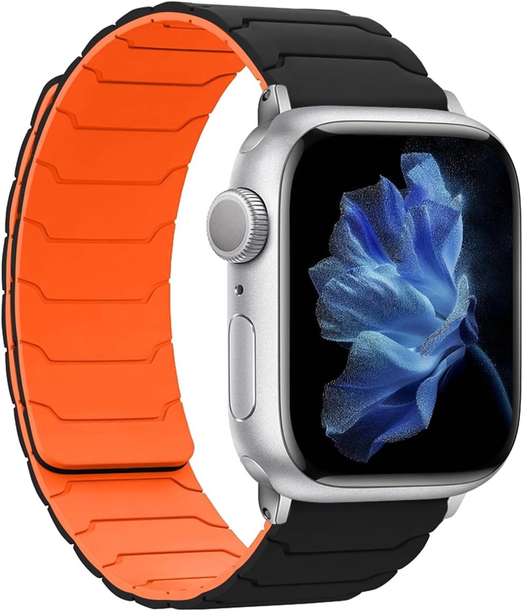 Sterke Silicone Magnetische Sportband voor Smartwatch 46mm 42mm 44mm 45mm 49mm voor Mannen en Vrouwen, Geschikt voor iWatch Ultra 2/Ultra/SE 2/SE/Series