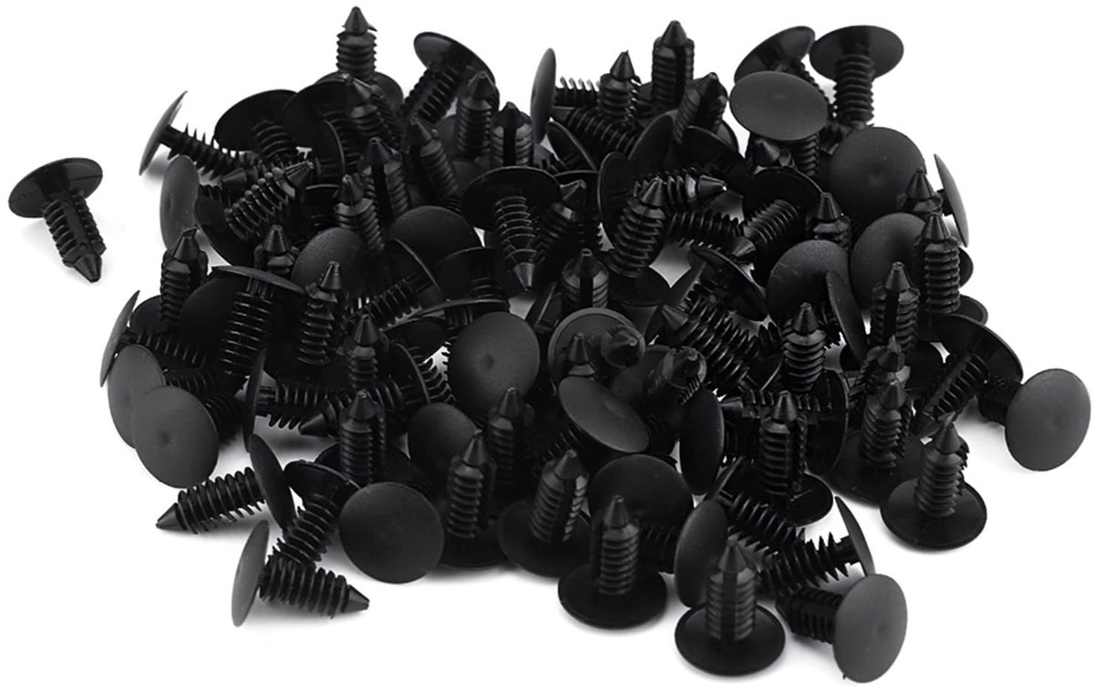 aladdien - Plastic Rivets Clips - Universeel en Makkelijk te Gebruiken - 100 Stuks - Perfect voor Auto - Ideaal voor Diverse Toepassingen - Stevig e..