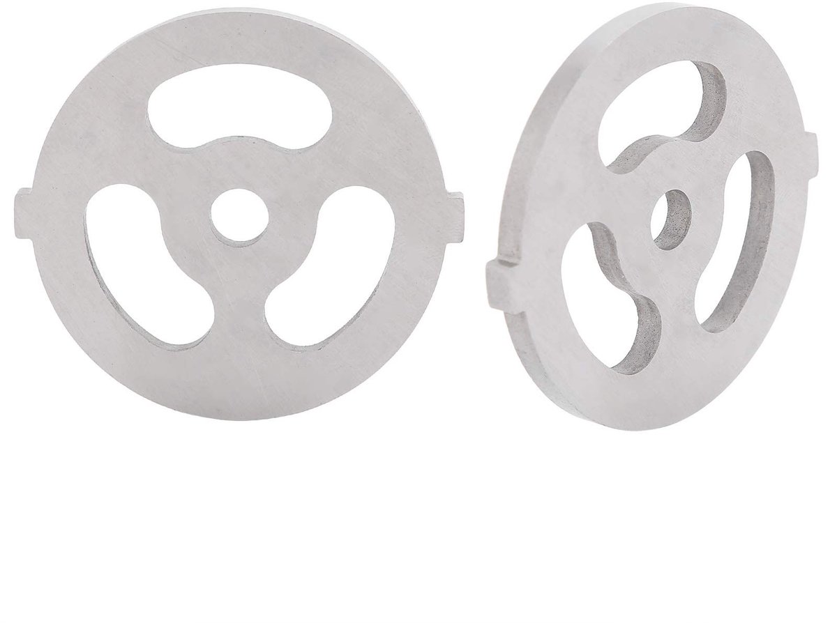 ONF3 - Vleesmolen Plaat Schijven Messen - Accessoires voor Vleesmolen - Zilver - Voedsel Grinder Accessoires - Geschikt voor 5# Vleesmolen - 2 S...