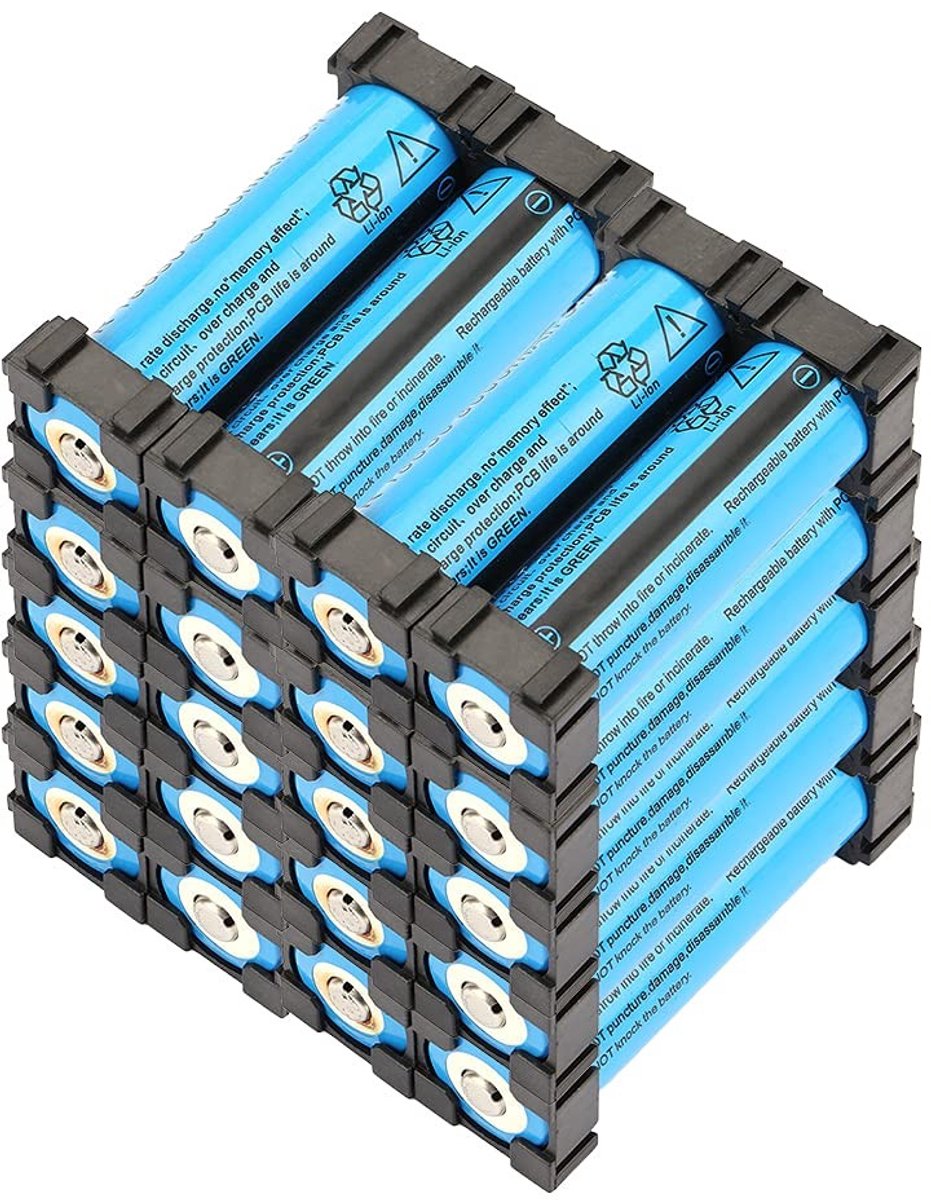 Allecto - 100Pcs 18650 Batterij Houder - Accu Bevestiging - Stevig en Duurzaam - DIY Projecten - Batterijhouder - Geschikt voor Diverse Accu's - Kl..