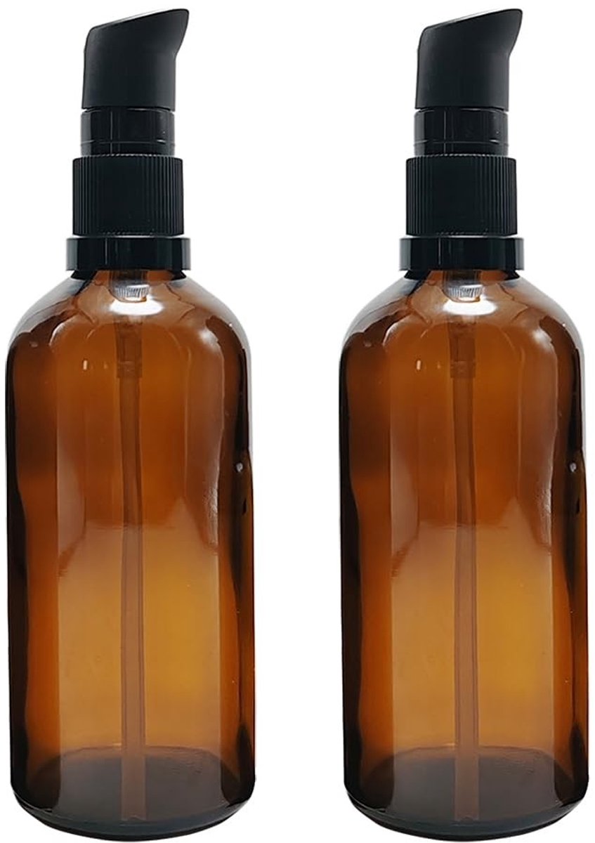 aladdien - Lotion Pompflessen - Herbruikbaar - Glazen - 100ml - Cosmetica - Shampoo - Perfect voor dagelijks gebruik - Luxe uitstraling