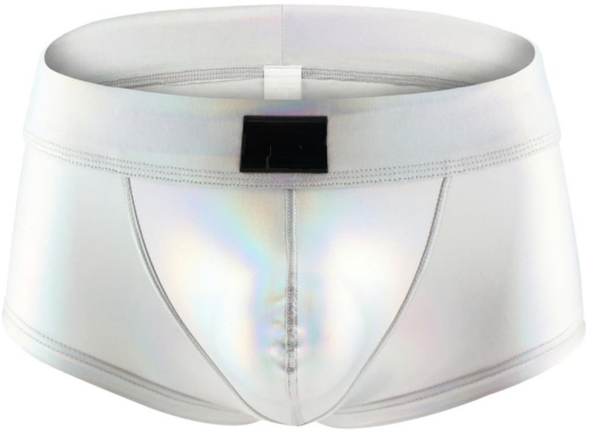 SamHeng Shiny Boxer Shorts voor Mannen - Sexy Metallic Dansmode