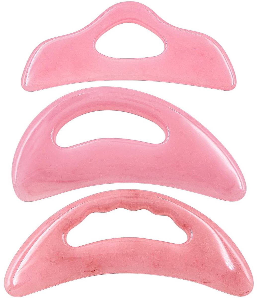ONF3 - Gua Sha Massage Tool Set - Lymfedrainage Massager - Voor lichaam en gezicht - 3 stuks - Verbeter bloedcirculatie - Ontspanning - Geschikt...