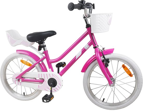 vidaXL - Kinderfiets - 18 - Inch - voor - 5-7 - jaar - oud - Donkerroze van VidaXL — afbeelding 5