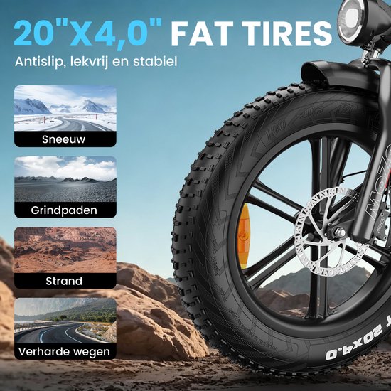 Maxtron Literider 2.0 Opvouwbare Elektrische Fiets–648Wh Accu–20×4.0 Inch Fatbike Banden–Actieradius tot 90 km–Voor- en Achter Hydraulische Schijfremmen–MOZO Aluminium Verende Voorvork met Lock-out– Elektrische Stadsfiets –Max. Belasting 180 kg–Paars van Maxtron — afbeelding 3