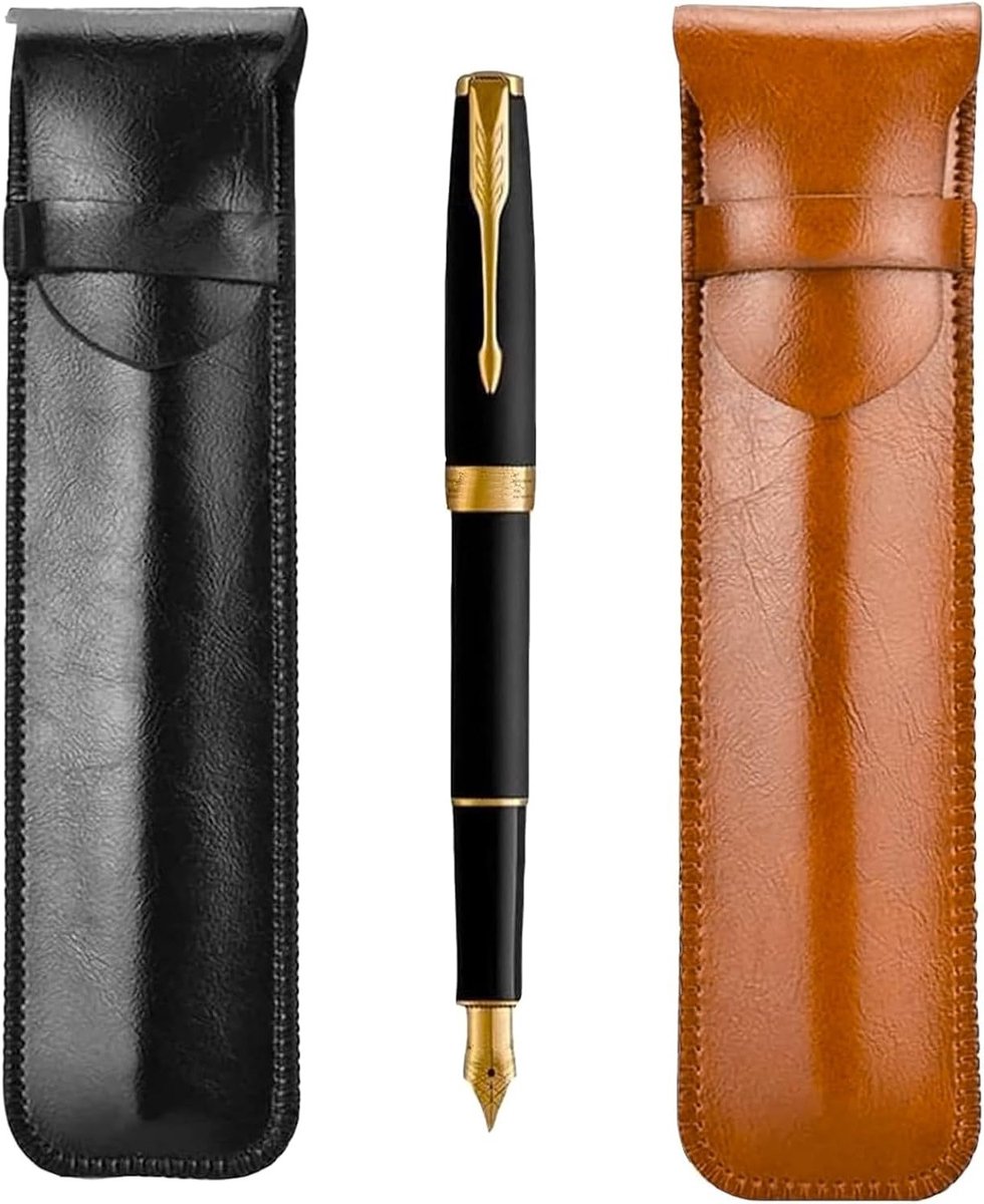 Handgemaakte Leren Pennenhoes voor 1-3 Pennen, Vintage Beschermhoes, Ideaal voor Balpen en Stylus