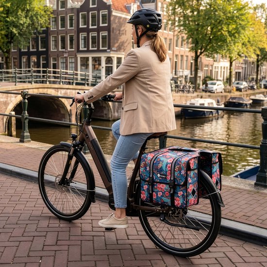 Packaway Dubbele Fietstassen - Waterdichte Fietstassen Elektrische Fiets - 36 Liter - Wild Garden — afbeelding 5