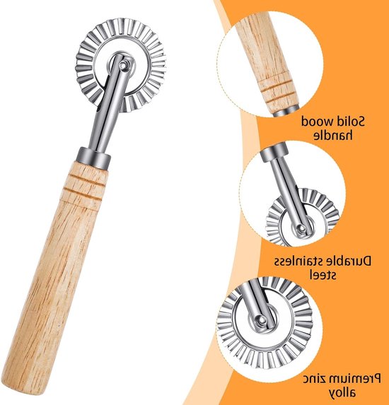 SnelShoppen - Pasta Cutter Wheel - Professionele Deegsnijder van Zinklegering - Voor Pizzadeeg, Pasta, Taarten - Duurzaam, Robuust en Ergonomisch - Ke van Snelshoppen — afbeelding 2