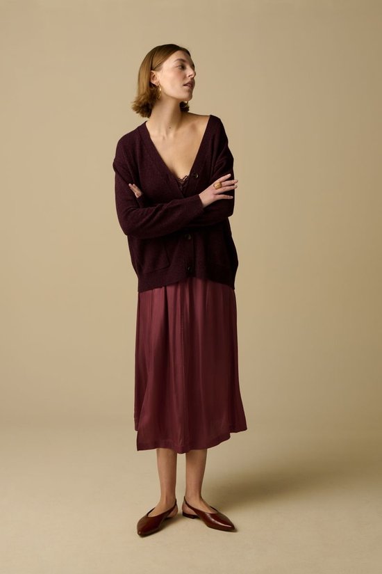 Donkerrood Vest Met V-hals