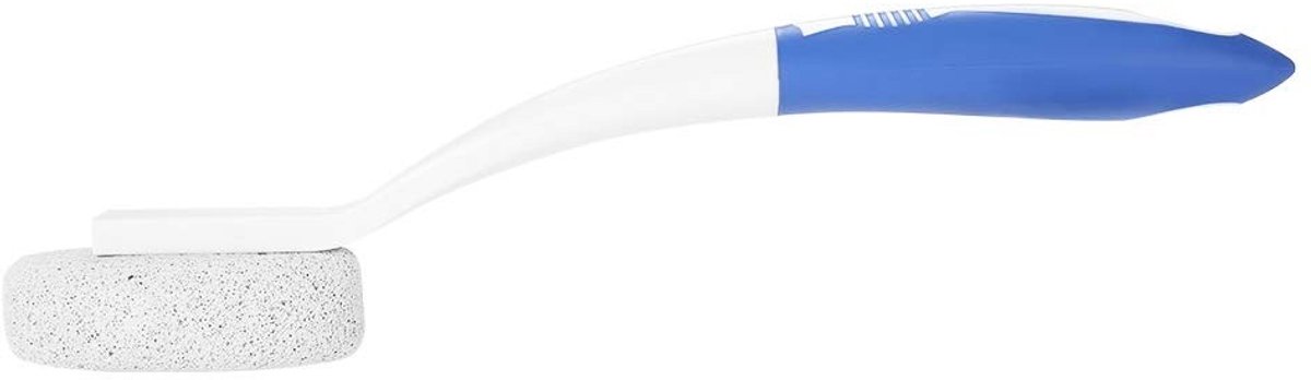 Allecto - Puimsteenborstel - Voetmassageborstel - Lange steel voor ouderen - 35 cm - Schrobben en masseren - Geschikt voor beperkt mobiel gebruik -..