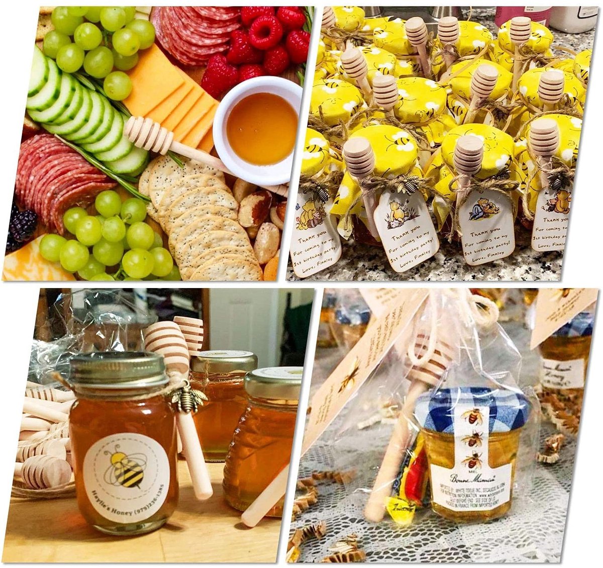aladdien - Mini Houten Stokken - Perfect voor Honing Melk en Thee - 50 Stuks - Natuurlijk Hout - Keukenaccessoire - Koffie en Thee - Eten en Drinken