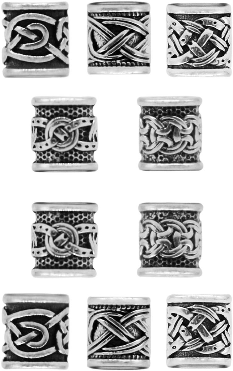 Allecto - Baard Beads - 10 stuks metalen haarsieraden - Voor DIY baard en haar styling - Unieke accessoires - Voor mannen - Perfect voor het stylen..