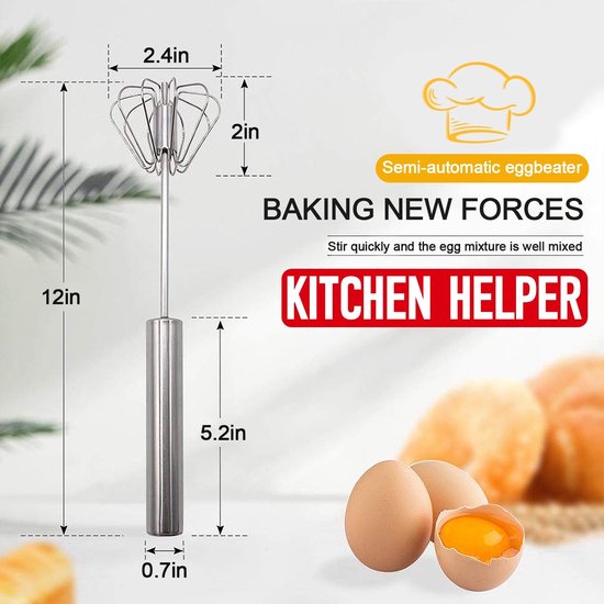 aladdien - Sneeuwborstel - Handmixer - Multifunctionele eiergarde - Zilver - Roestvrij staal - Voor koken en mixen - 27x7 cm van Aladdien — afbeelding 5