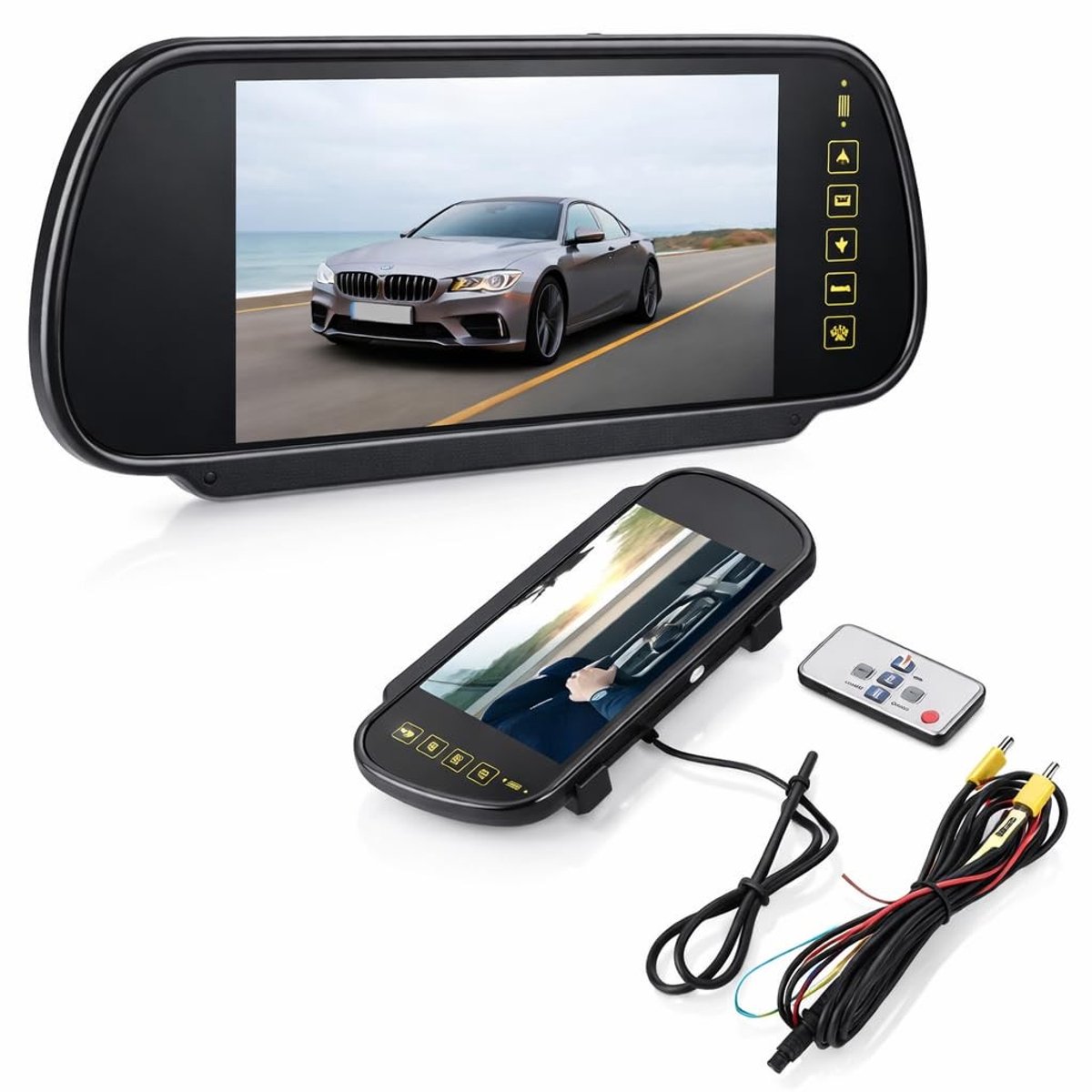 Allecto - Achteruitrijcameramonitor - 7 inch LCD-display - Eenvoudig te installeren - Auto - AV1 Video-interface - Betere mobiliteit - Geschikt voo..