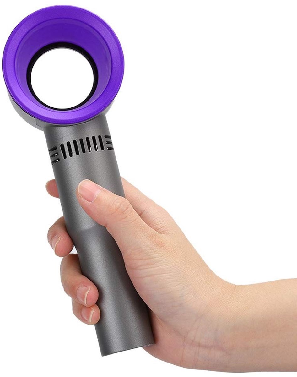 aladdien - Draagbare USB-handventilator - Mini-Ventilator Zonder Blad - Veilig en Comfortabel - Paars - Persoonlijke Ventilator - Voor Kinderen en B..