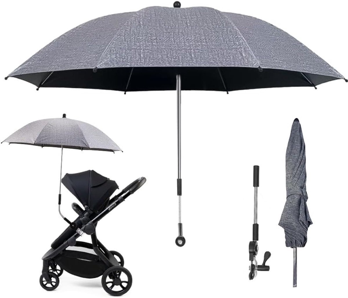 Parasol voor Kinderwagen met UV Bescherming, UPF50+, 82 cm, Ideaal voor Zomer en Buitenactiviteiten