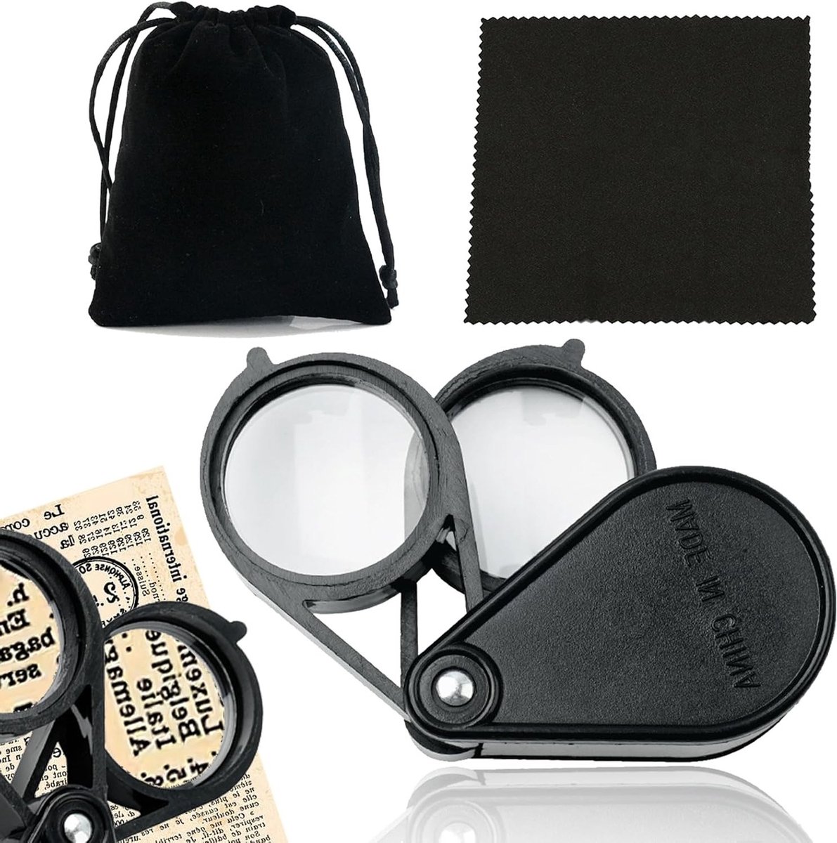 Draagbare Pocket Vergrootglas 10/20x voor Juweliers en Horlogemakers, Verlicht, Vouwbaar, Waterdicht en Krasbestendig, Ideaal voor Lezen en Detailwerk