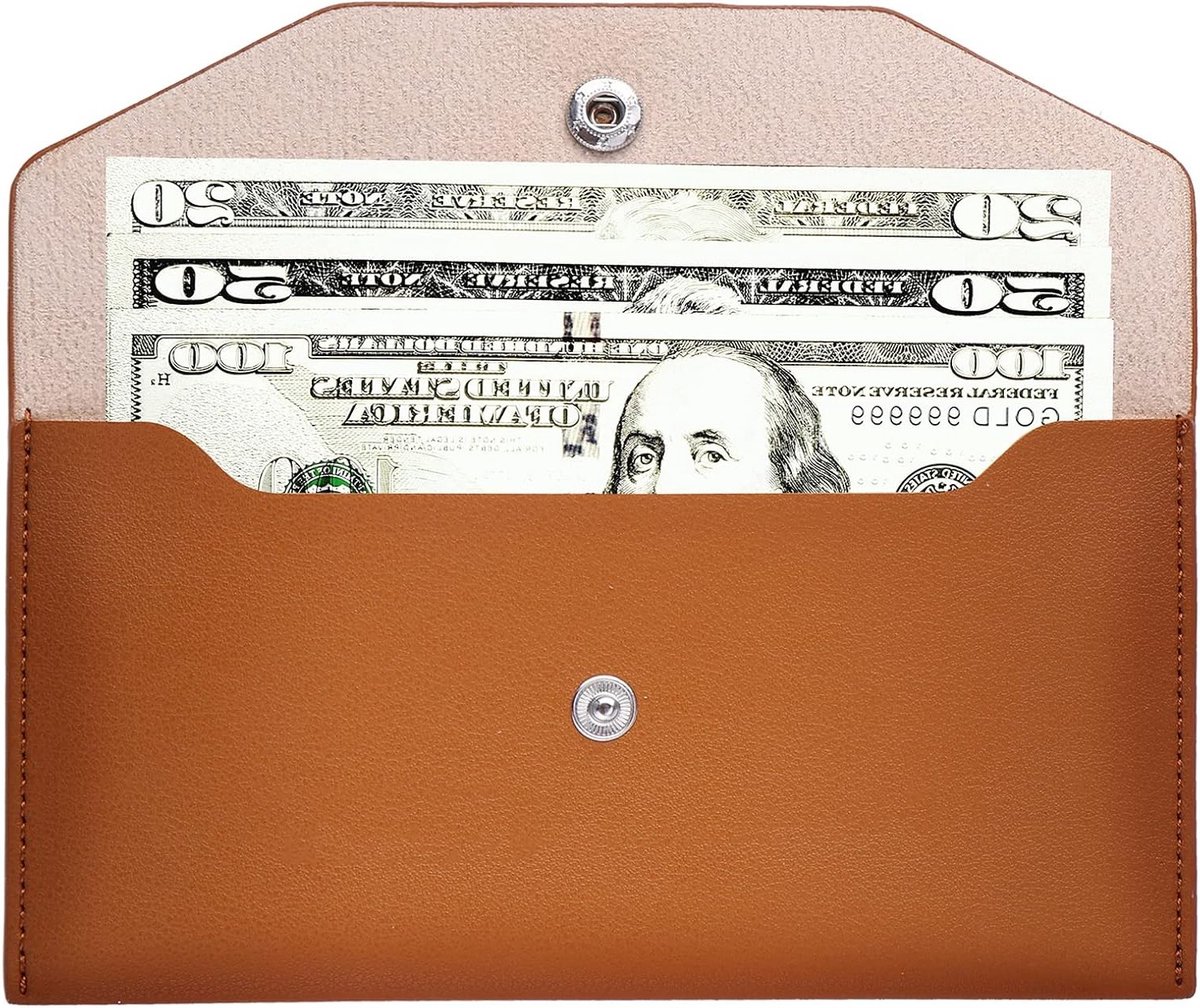 Waterdichte en Herbruikbare Budget Enveloppen voor Geldbeheer - Perfect voor Vrouwen en Meisjes (Bruin)