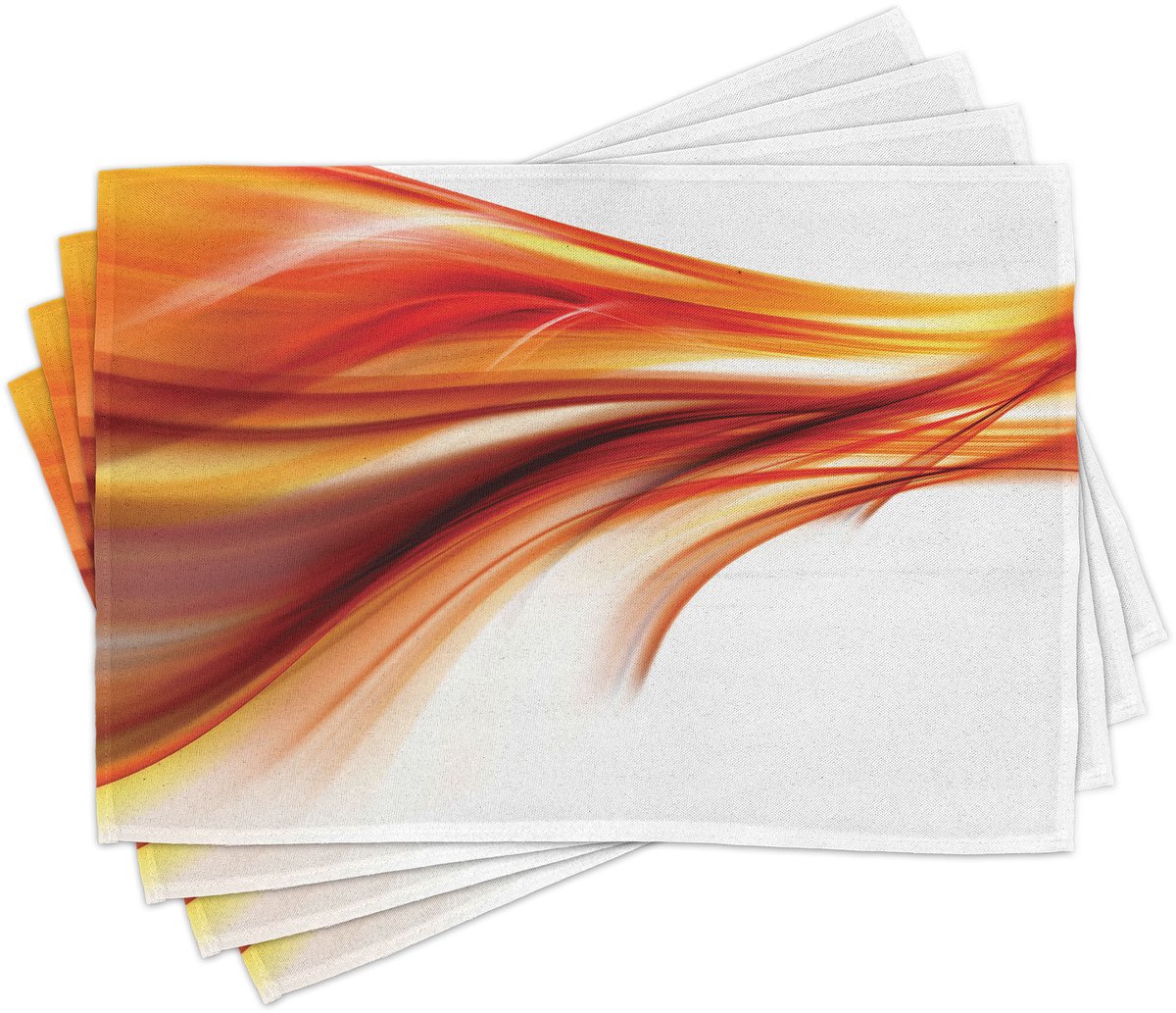 ABAKUHAUS Abstracte placemats, Tiscjdeco gemaakt van kleurbestendige stof voor de eetkamer en keuken, oranje-rood