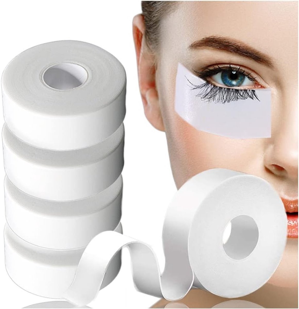5 Rollen Witte Papieren Medische Micropore Band voor Wimperextensions - 2.5cm x 5m, Ademend, Hypoallergeen, Sterk Plakband