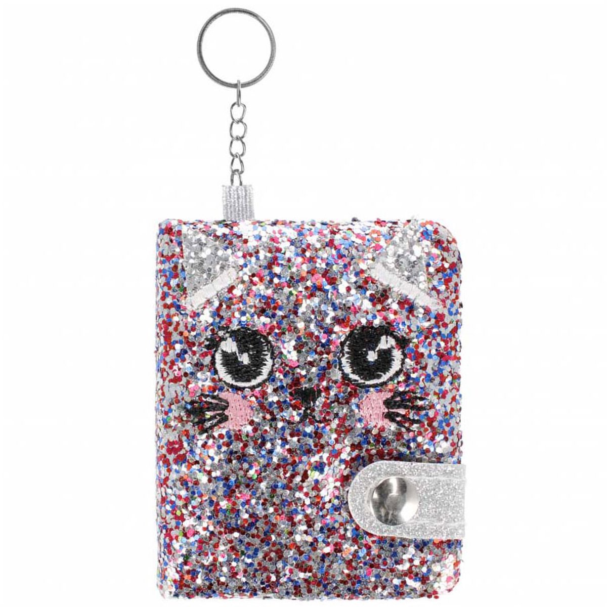 Lobbes notitieboek sleutelhanger kat met glitter en katten design.
