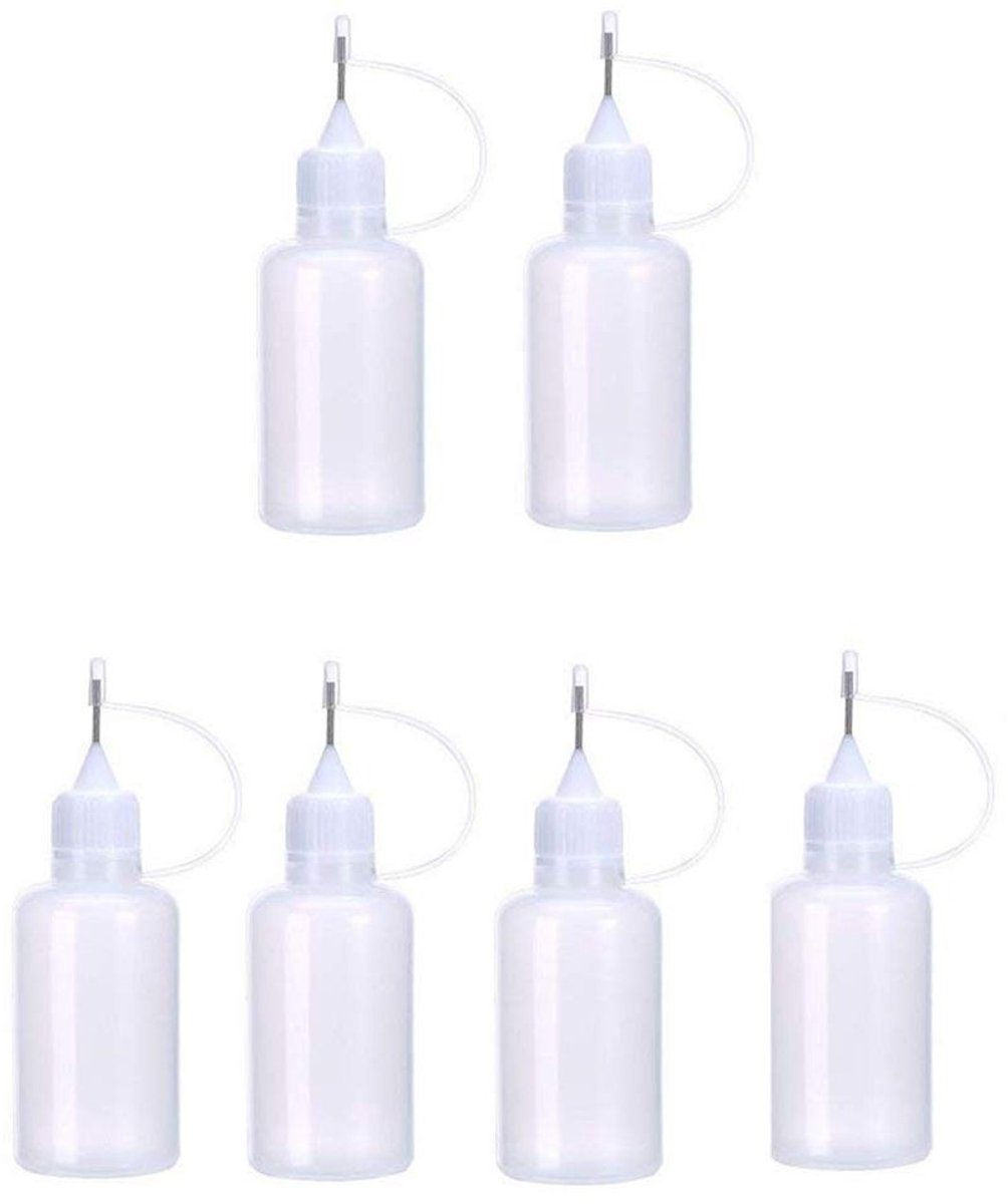 Applicatorflessen met Naaldpunt 30ml - 6 Stuks voor Precisiewerk in DIY Papierkunst en Quilling